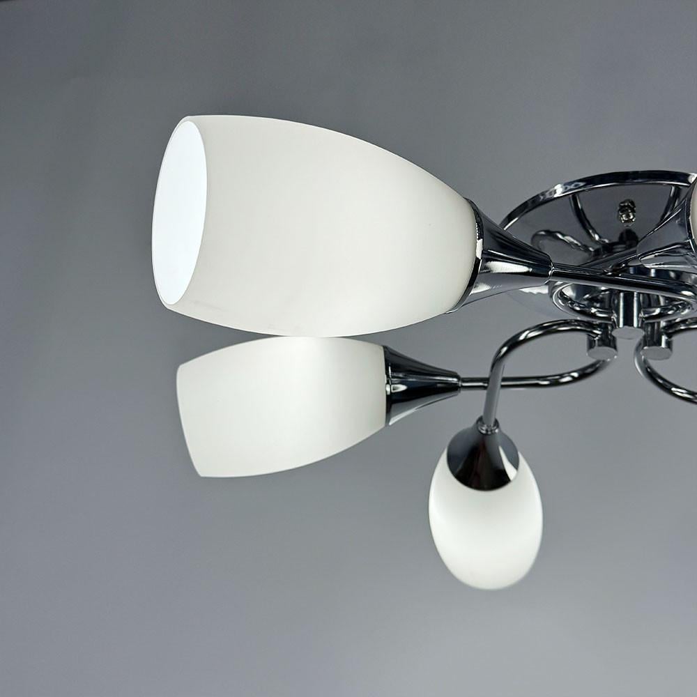 Люстра стельова на 6 білих плафонів Срібний (91066/6) - фото 6 Люстра стельова на 6 білих плафонів Срібний (91066/6) - фото 6