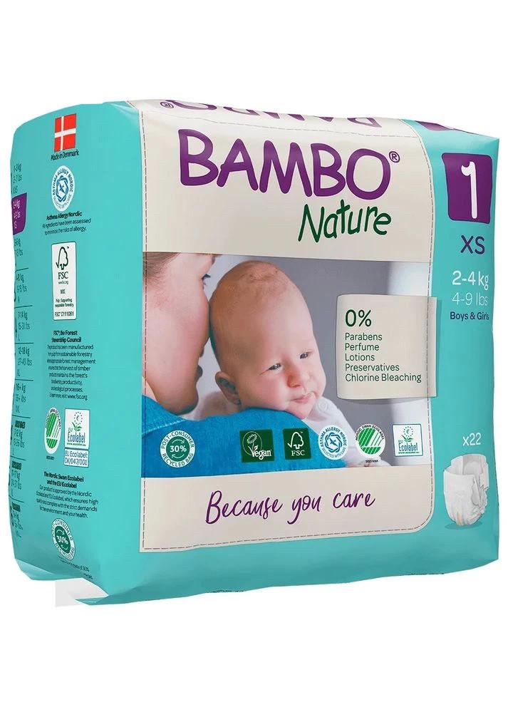 Підгузки еко Bambo Nature Newborn р. 1 2-4 кг 22 шт. (310131)