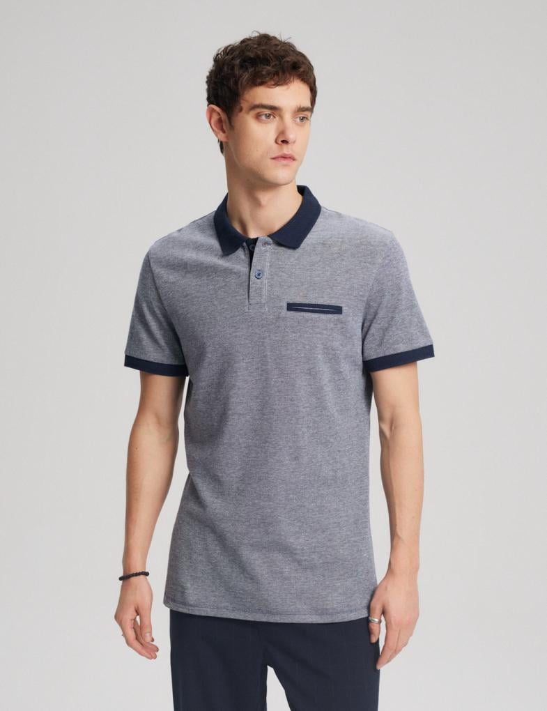 Футболка мужская поло Diverse PRM P 0824 M Синий (5902598966865)