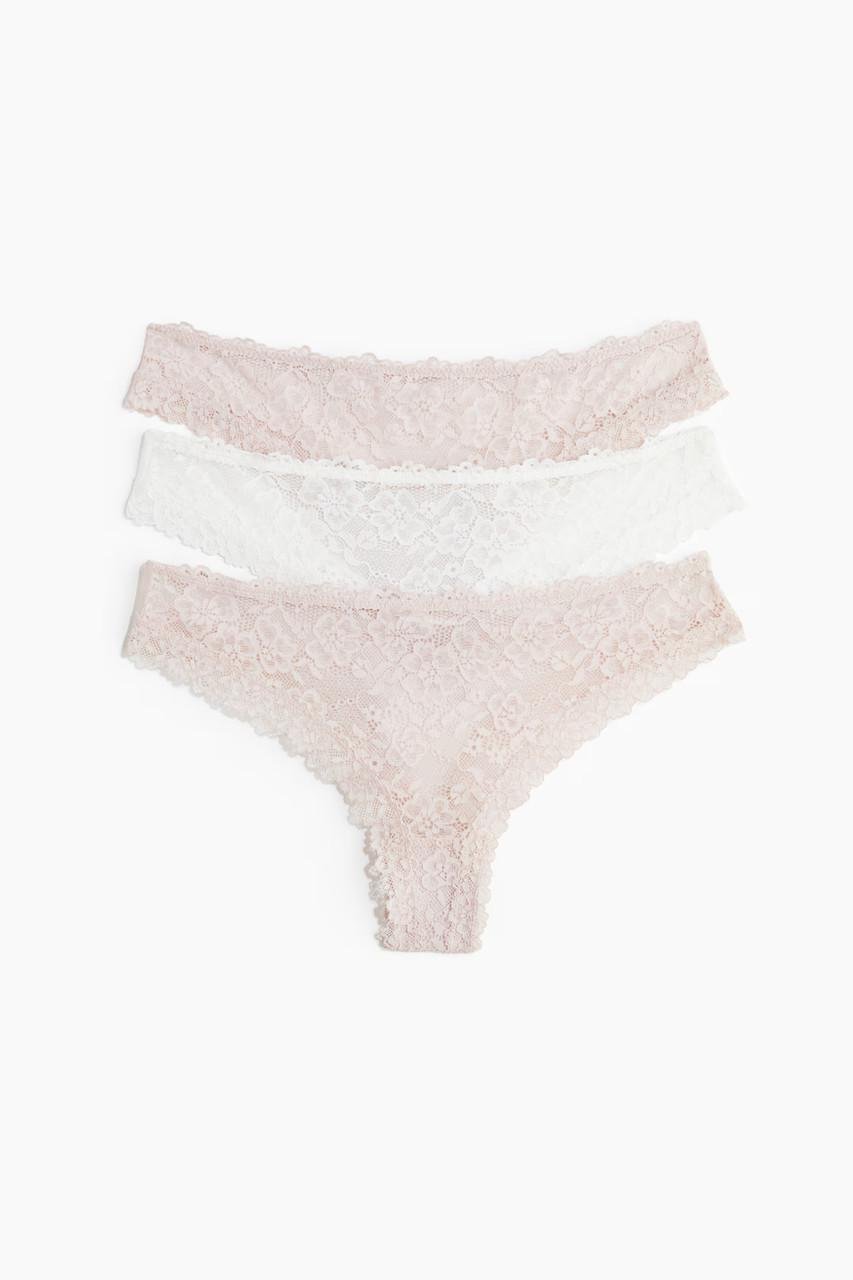 Набор женских трусов H&M 3 шт. Розовый