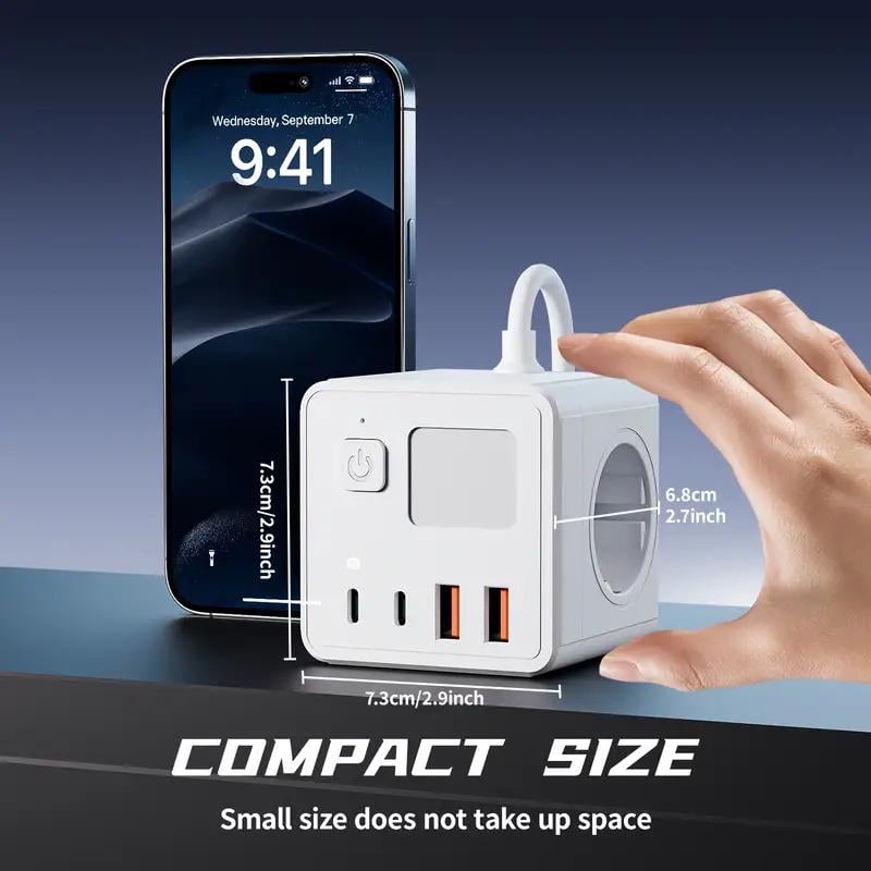 Фильтр со светильником 3 розетки\2 USB\2 Type-C - фото 5