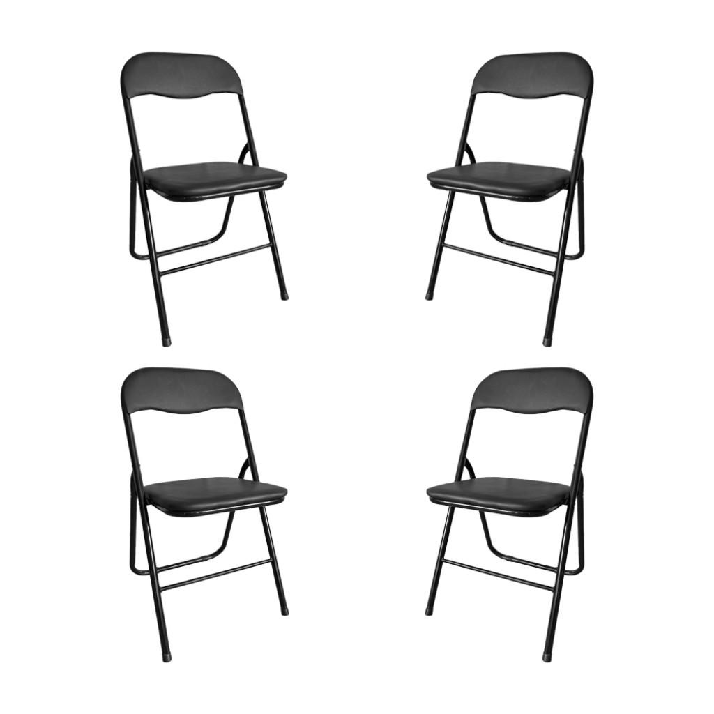 Стул раскладной Bonro B-007 4 шт. Черный (4240071512)