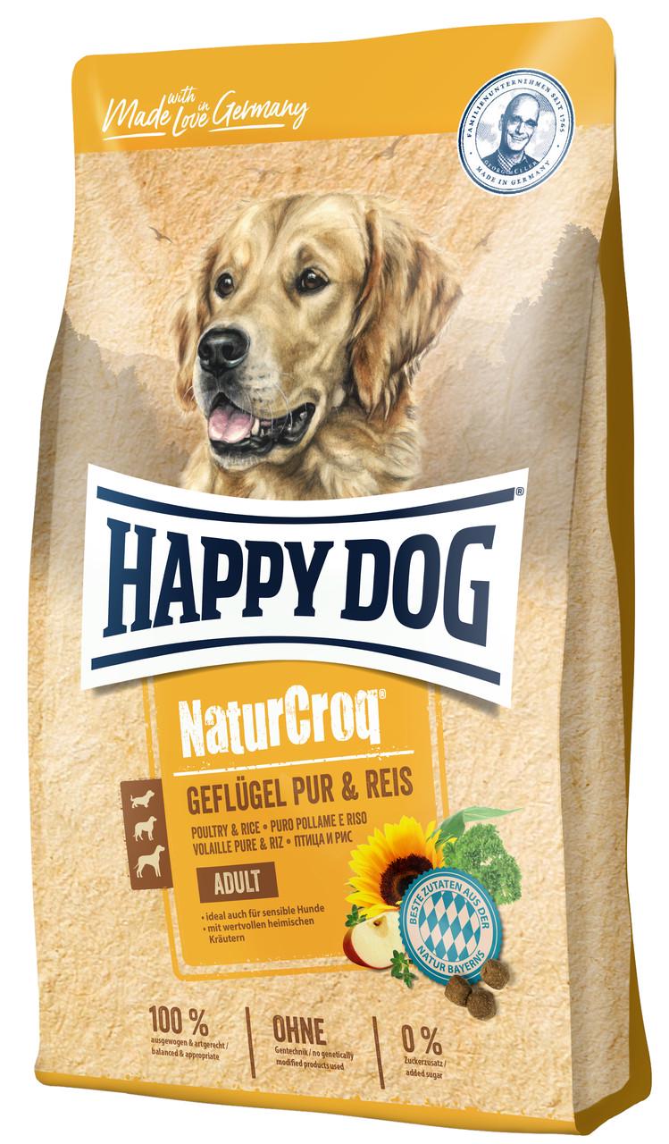 Корм сухий для дорослих собак усіх порід Happy Dog Naturcroq Geflugell Pur&Reis з птицею та рисом, 15 кг (60510)