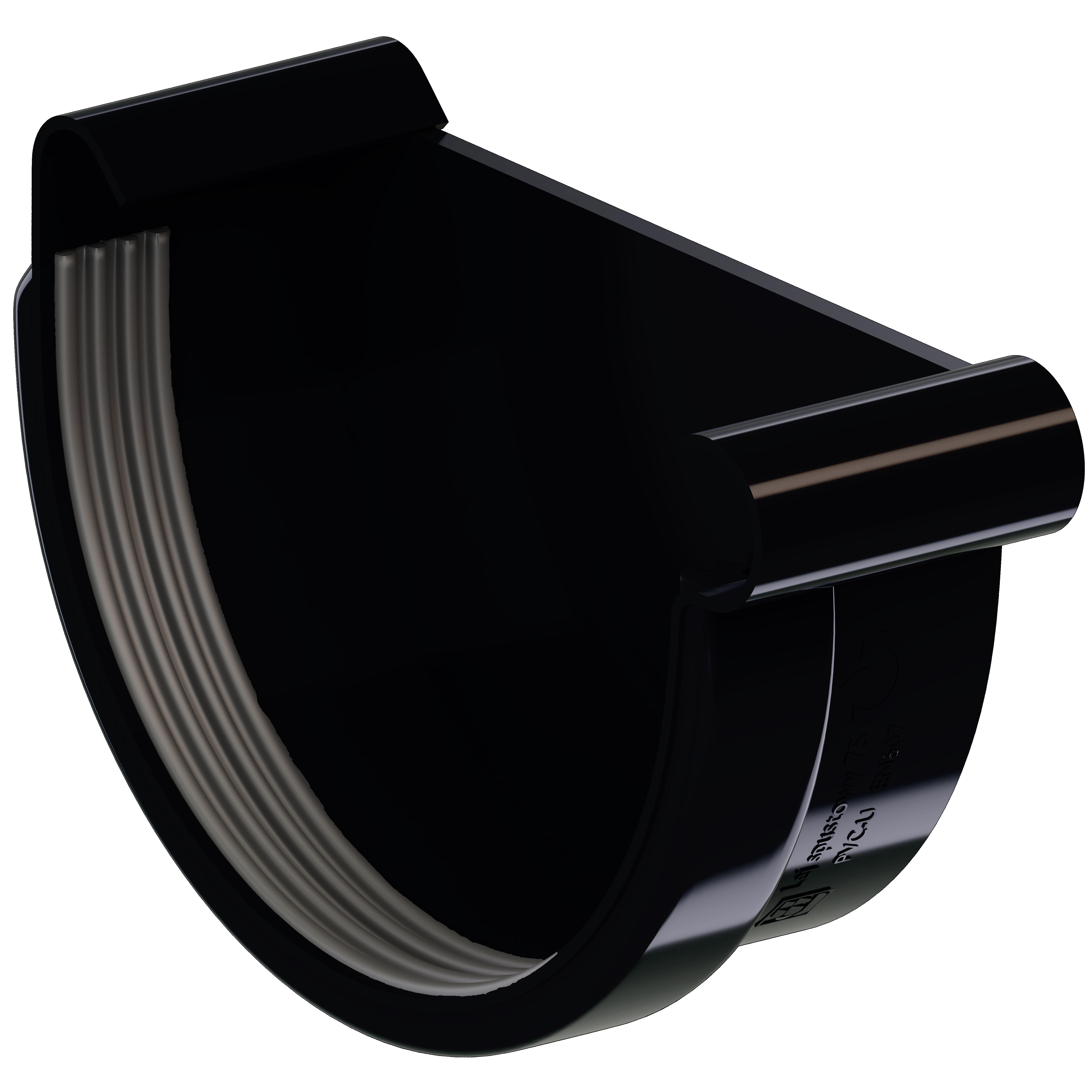 Заглушка желоба правая KROP 100 мм Черный (2032)