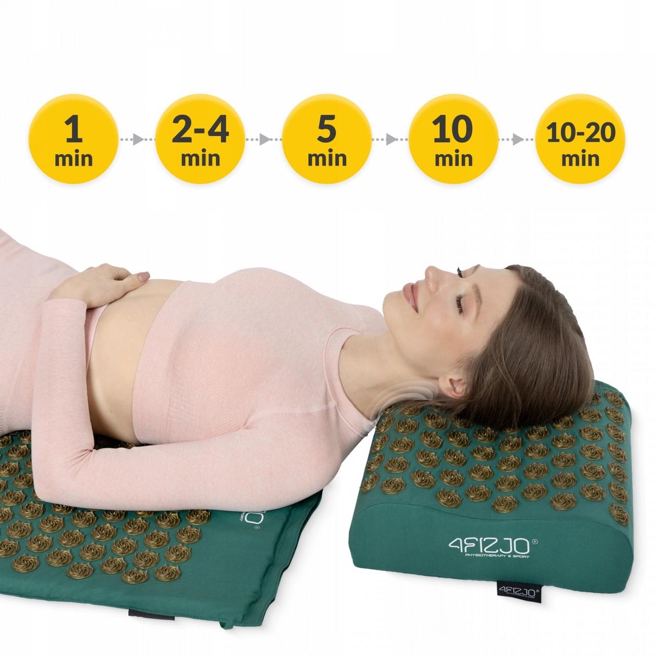 Коврик акупунктурный с подушкой 4fizjo Ergo Mat XL аппликатор Кузнецова Navi Green/Gold (P-5907739315083) - фото 8 Коврик акупунктурный с подушкой 4fizjo Ergo Mat XL аппликатор Кузнецова Navi Green/Gold (P-5907739315083) - фото 8