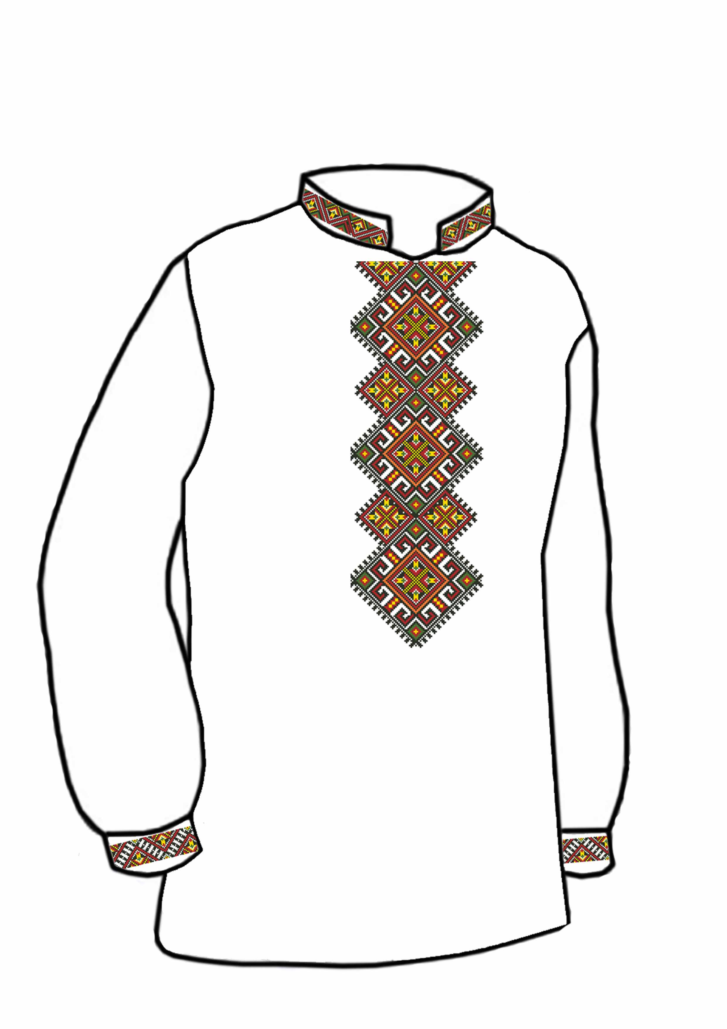 Заготовка для вишивки нитками або бісером сорочка СЧ-74 домоткане полотно