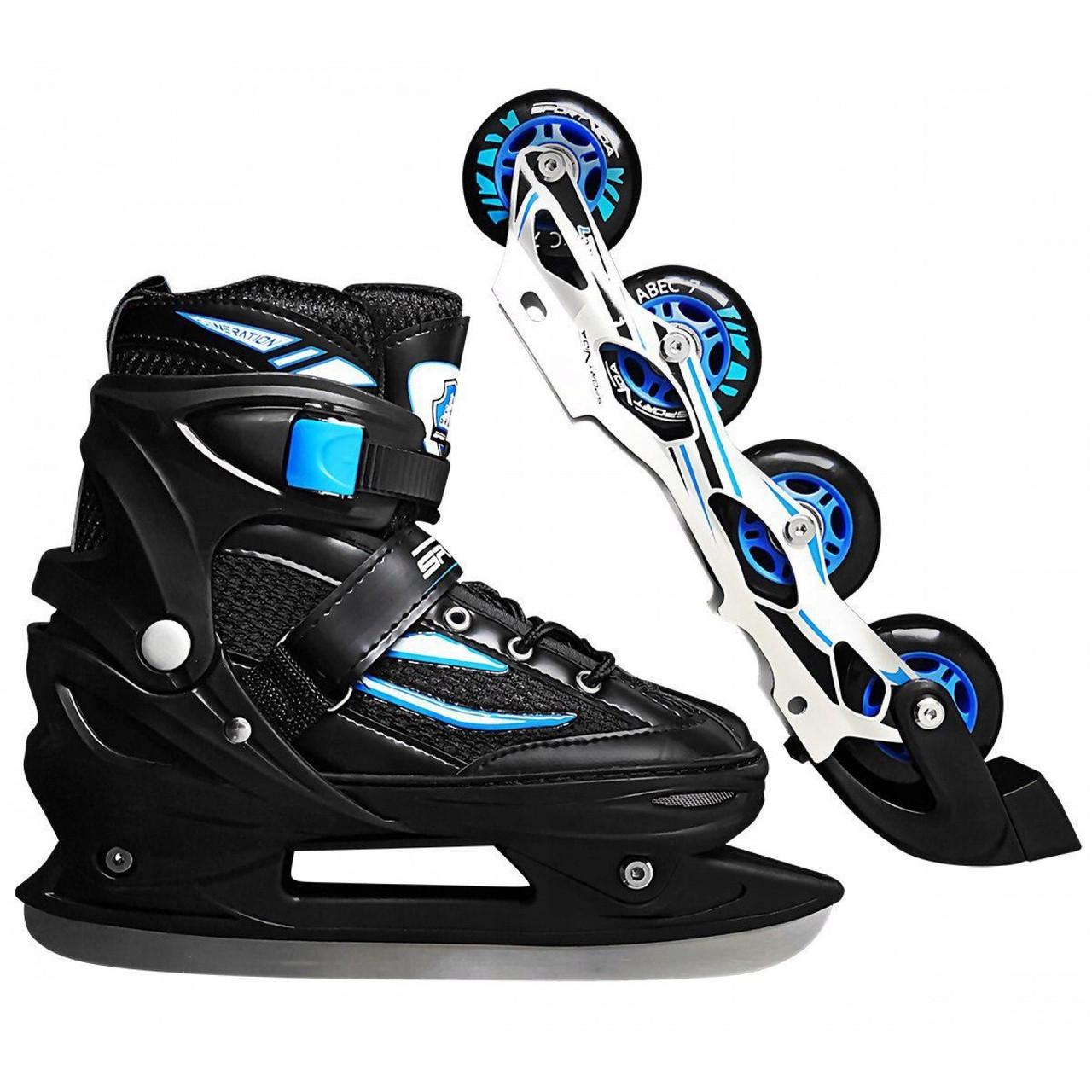 Роликовые коньки SportVida SV-LG0029 4в1 р. 35-38 Black/Blue