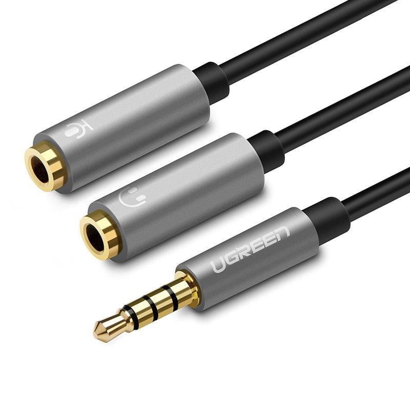 Розгалужувач для навушників та мікрофона Ugreen CTIA UG-30619 Сірий