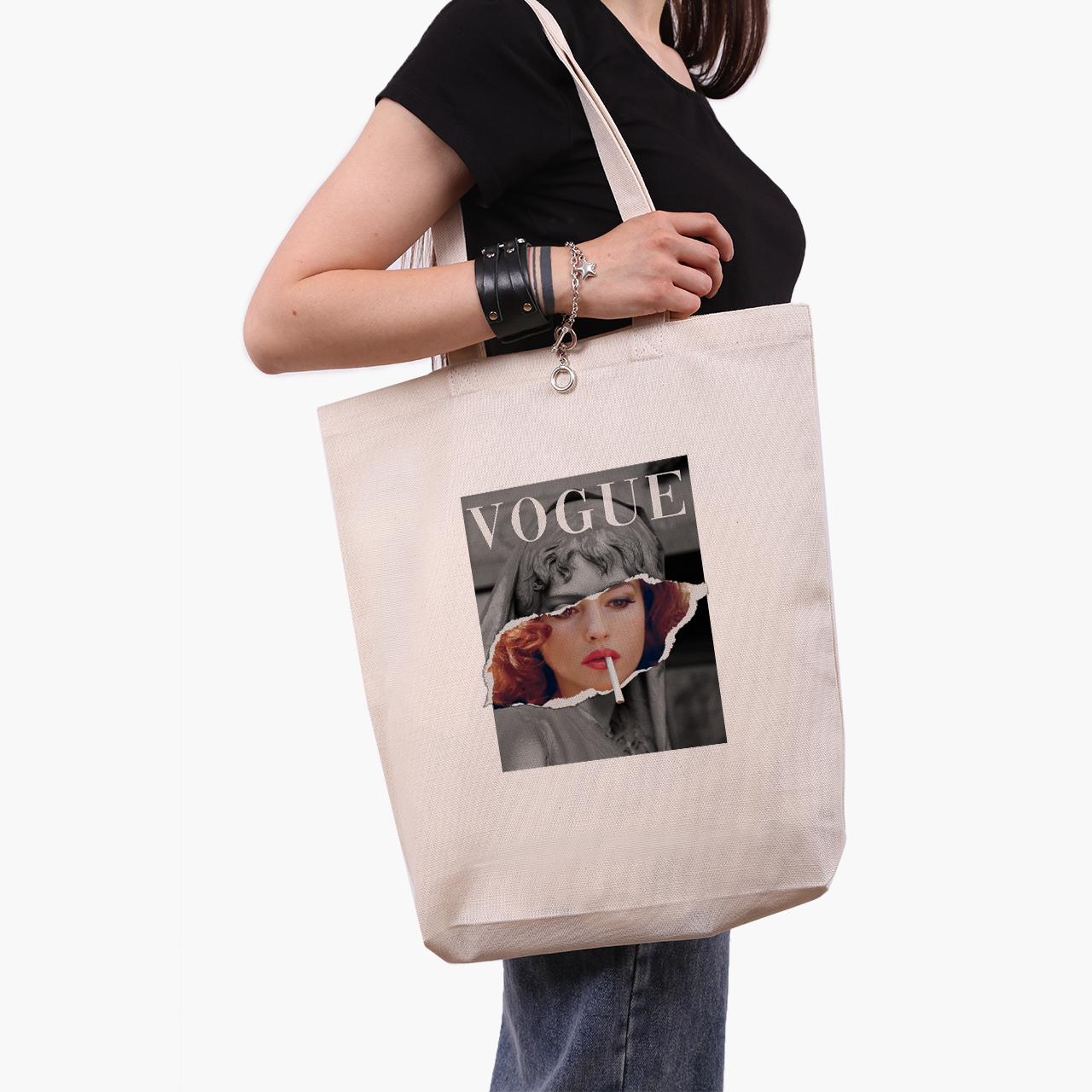 Эко сумка шоппер Ренессанс Моника Беллуччи 41х39х8 см Бежевый (9227-1588-WTD)