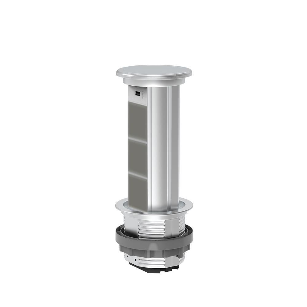 Выдвижной блок для трех розеток Livolo с USB Серый (VL-SHS021-S) Выдвижной блок для трех розеток Livolo с USB Серый (VL-SHS021-S)