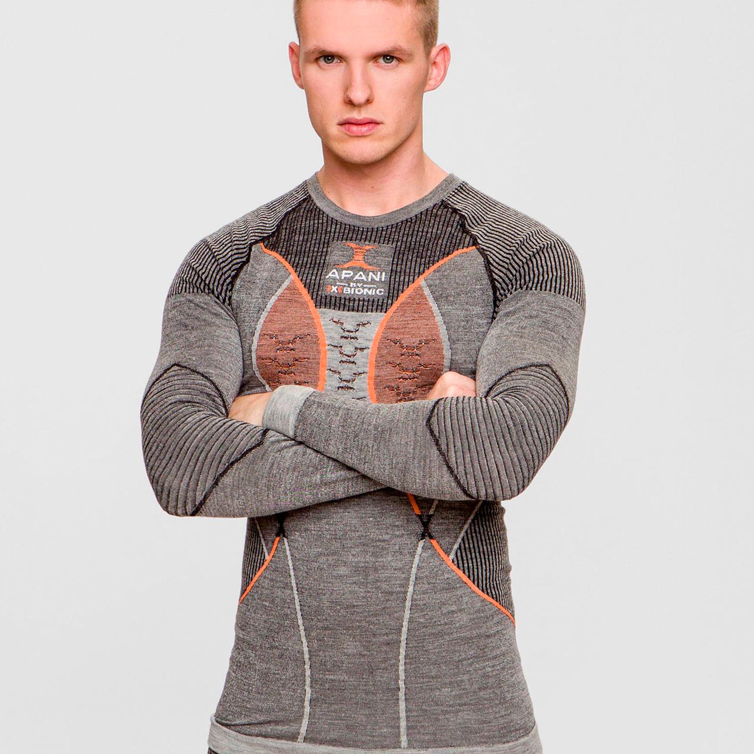 Чоловічий комплект термобілизни X-BIONIC Apani Merino 4.0 AP-WT06(WP05)W19M S Grey/Orange - фото 3