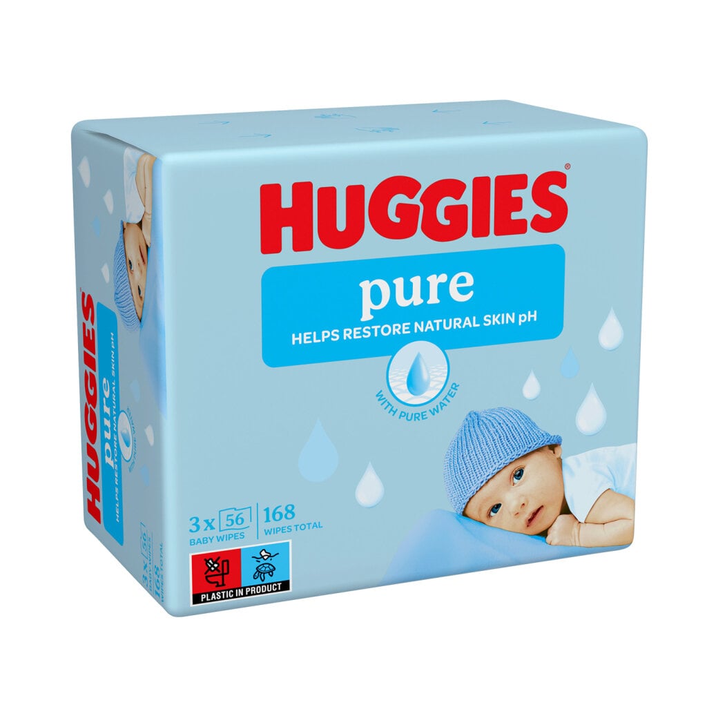 Влажные детские салфетки Huggies Ultra Comfort Pure 56 х 3 шт. (5029053550091)