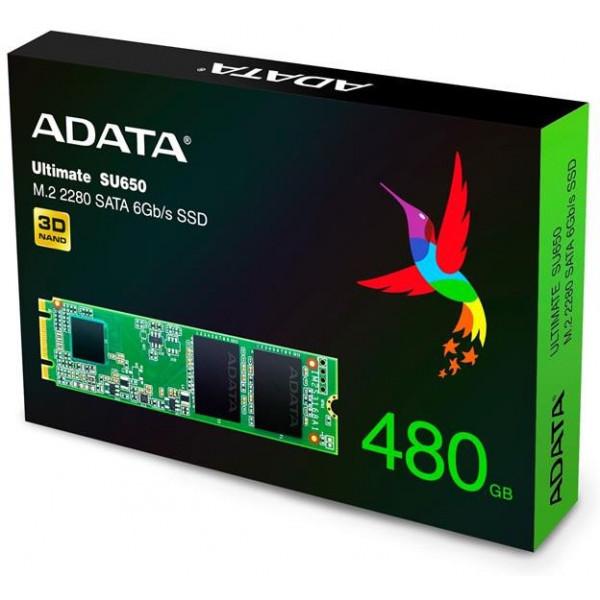 SSD накопичувач ADATA SATA M.2 480GB 3D TLC (ASU650NS38-480GT-C) - фото 2