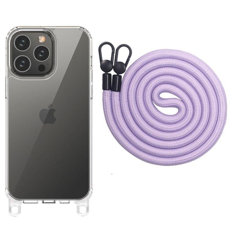 Протиударний Чохол TPU Transparent with Straps для Apple iPhone 13 Pro Max (6.7") Light Purple