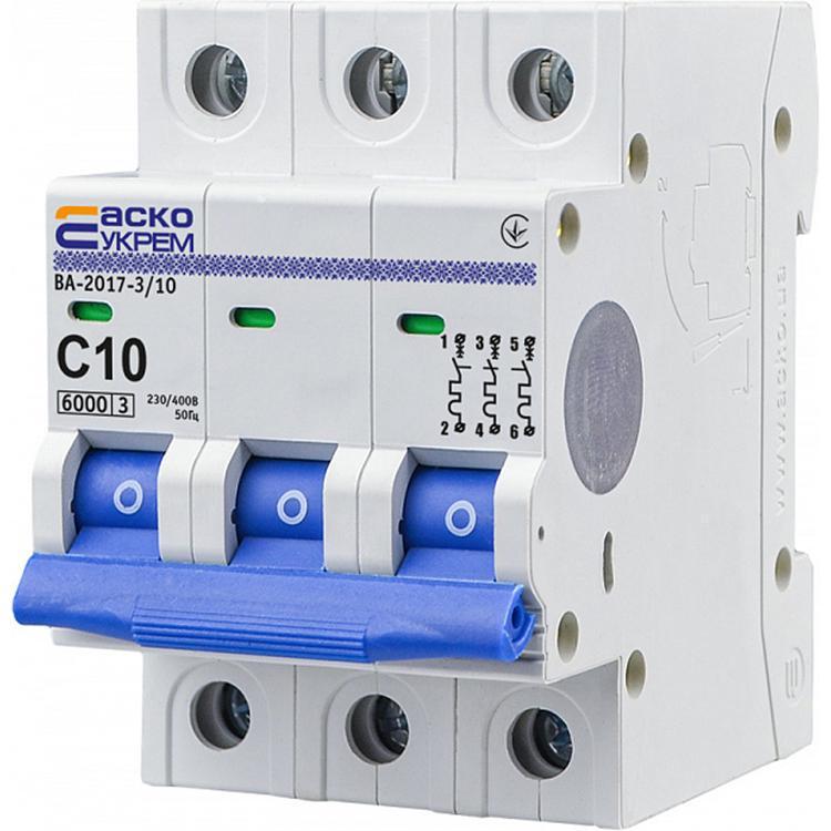 Автоматический выключатель АСКО-УКРЕМ ВА-2017 10А С 3 полюса (2348878382)
