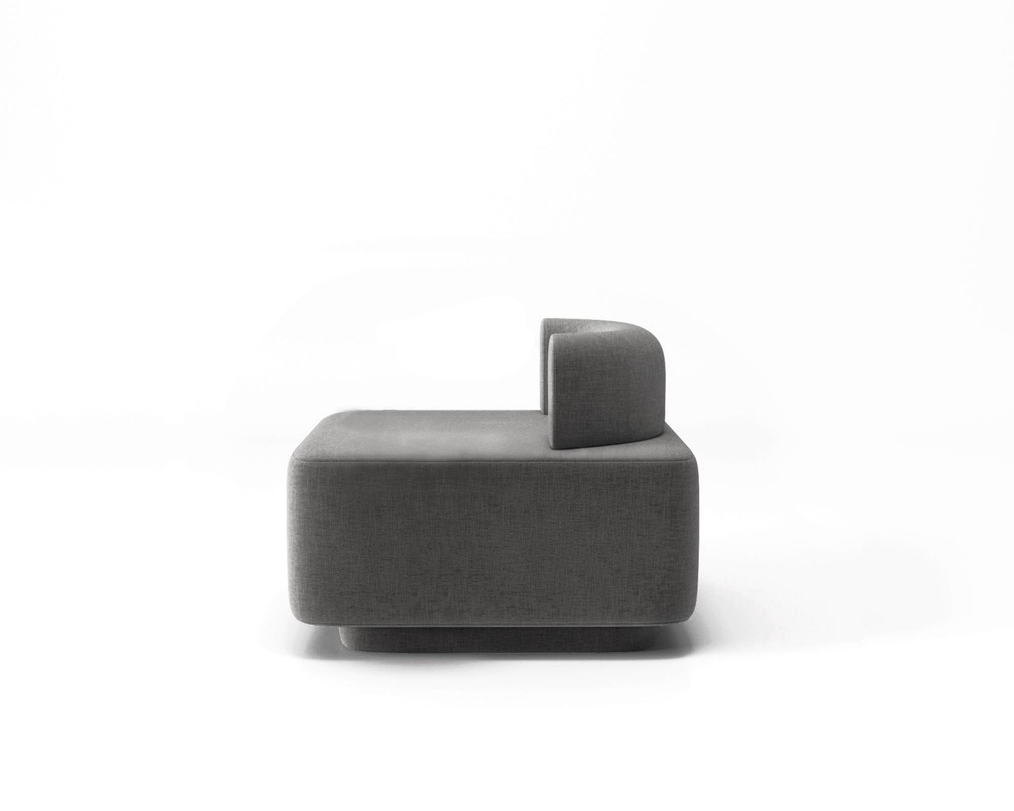 Кресло модульное Plump со встроенной розеткой и зарядкой USB 80x80x65 см Серый (0014) - фото 2