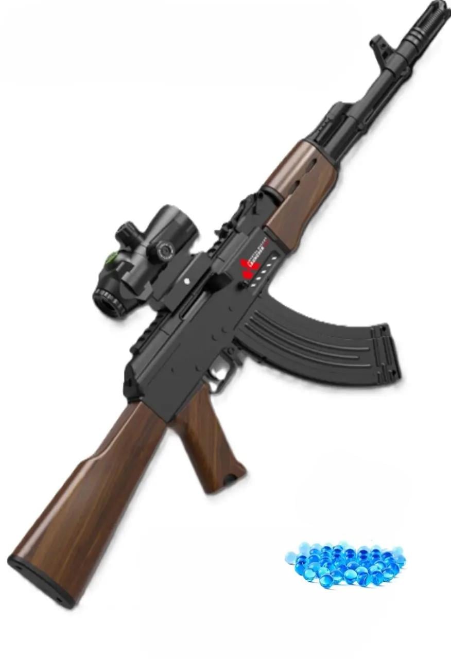 Автомат игрушечный Орбиган AK-47 на орбизах 80 см аккумуляторный и 1000 орбизов Коричневый с черным Автомат игрушечный Орбиган AK-47 на орбизах 80 см аккумуляторный и 1000 орбизов Коричневый с черным
