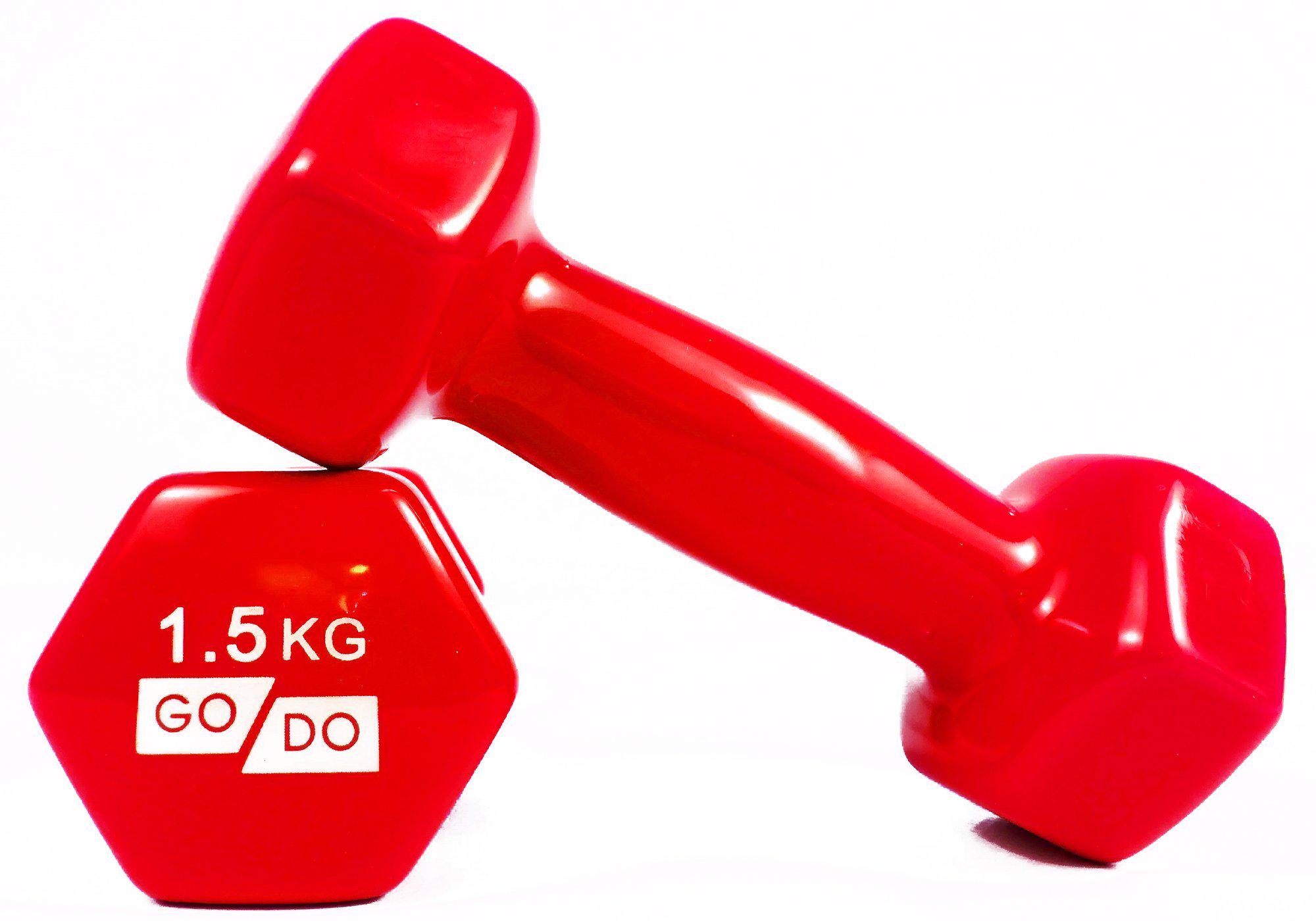 Гантели EasyFit GoDo с виниловым покрытием 1,5 кг Красный (EF-GD15R) - фото 2 Гантели EasyFit GoDo с виниловым покрытием 1,5 кг Красный (EF-GD15R) - фото 2