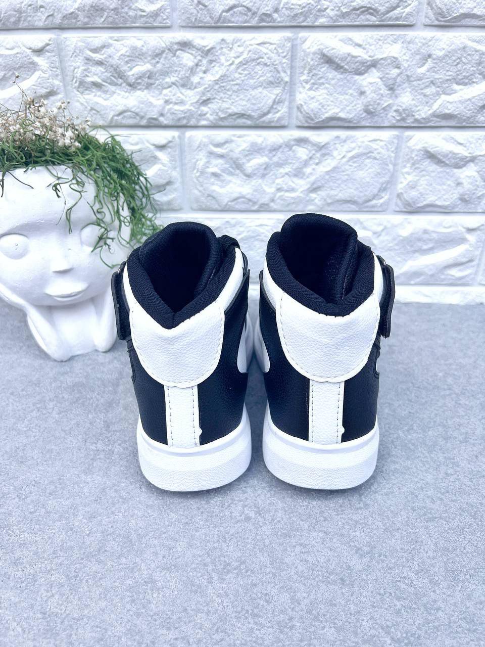 Кроссовки-хайтопы для мальчика 1522 р. 37 22,8 см Черно-белый (1522) - фото 3