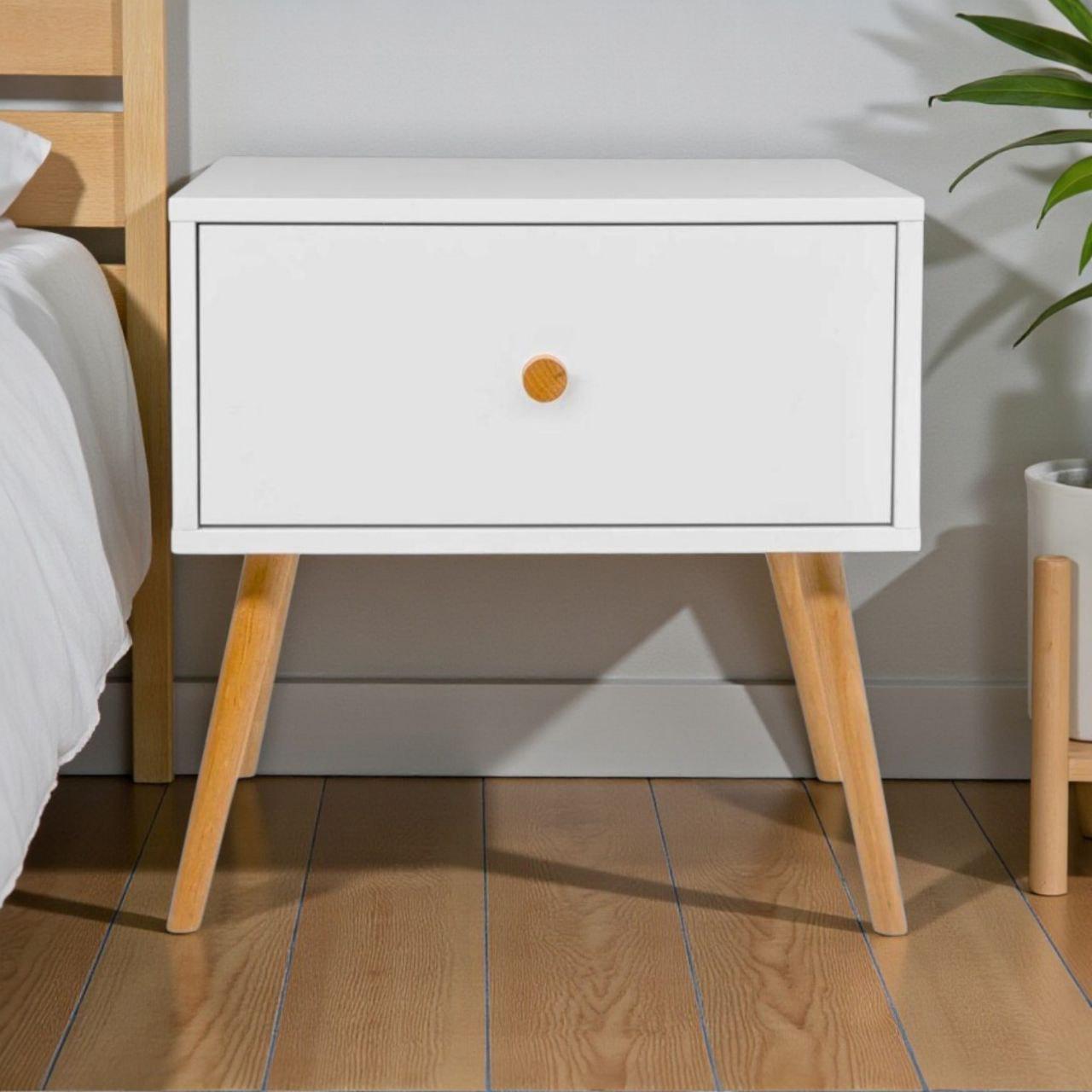 Тумба на деревянных ножках Хьюге-4 450x330x510 мм Белый Тумба на деревянных ножках Хьюге-4 450x330x510 мм Белый