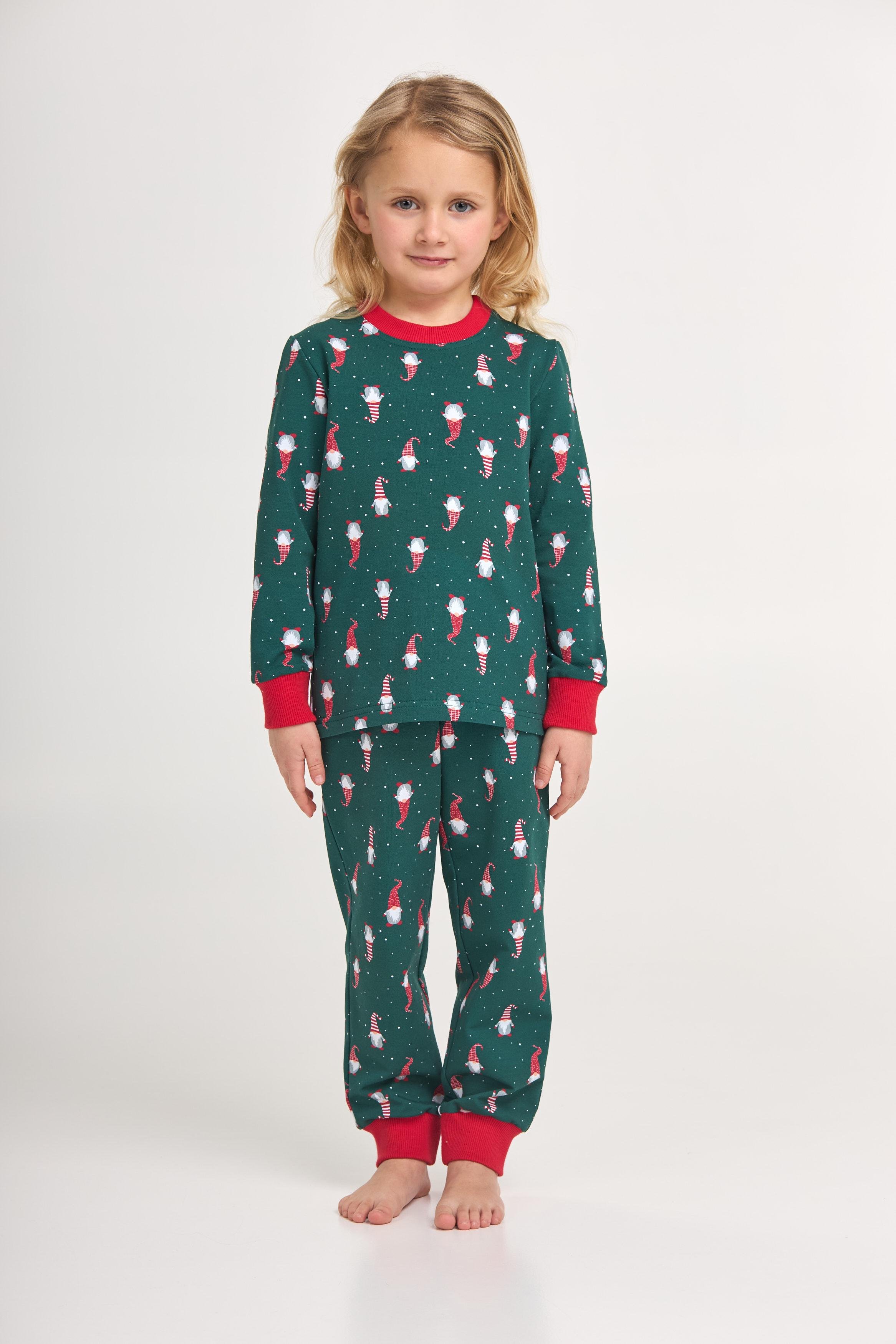 Пижама детская унисекс теплая cpf 0682/01/02 140 см Зеленый