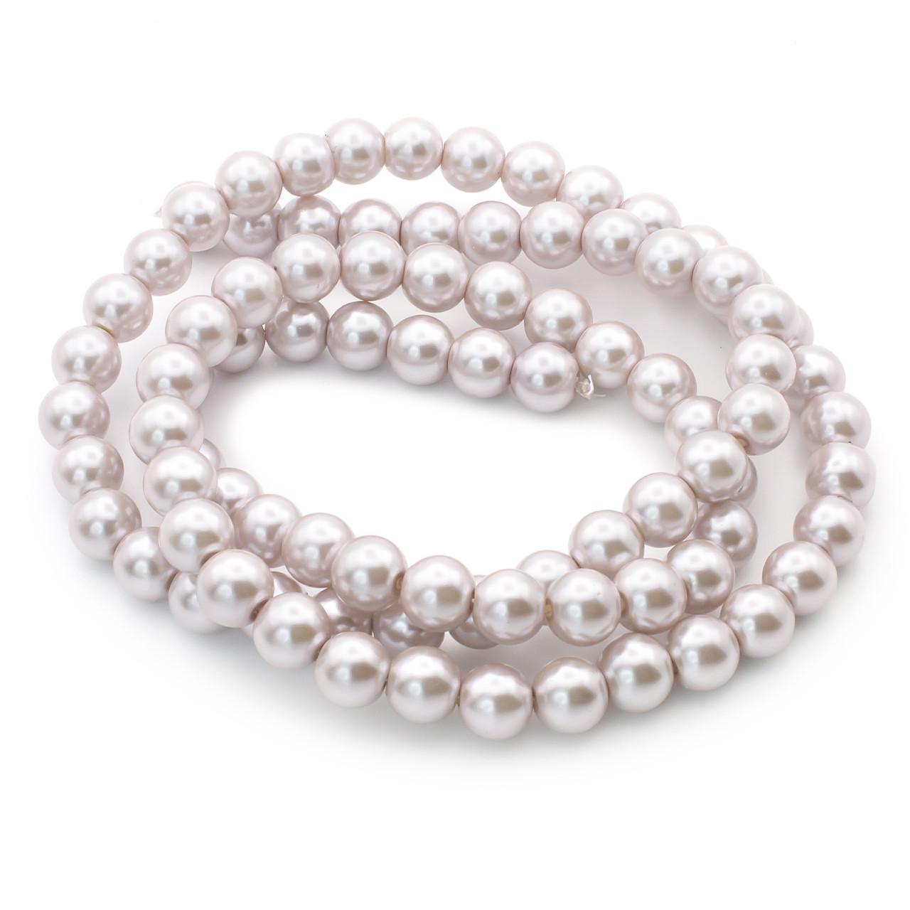 Бусины стеклянные на нитке под жемчуг 10 мм 80 см 90 шт. Серо-сиреневый (БЖ0010к12) Бусины стеклянные на нитке под жемчуг 10 мм 80 см 90 шт. Серо-сиреневый (БЖ0010к12)