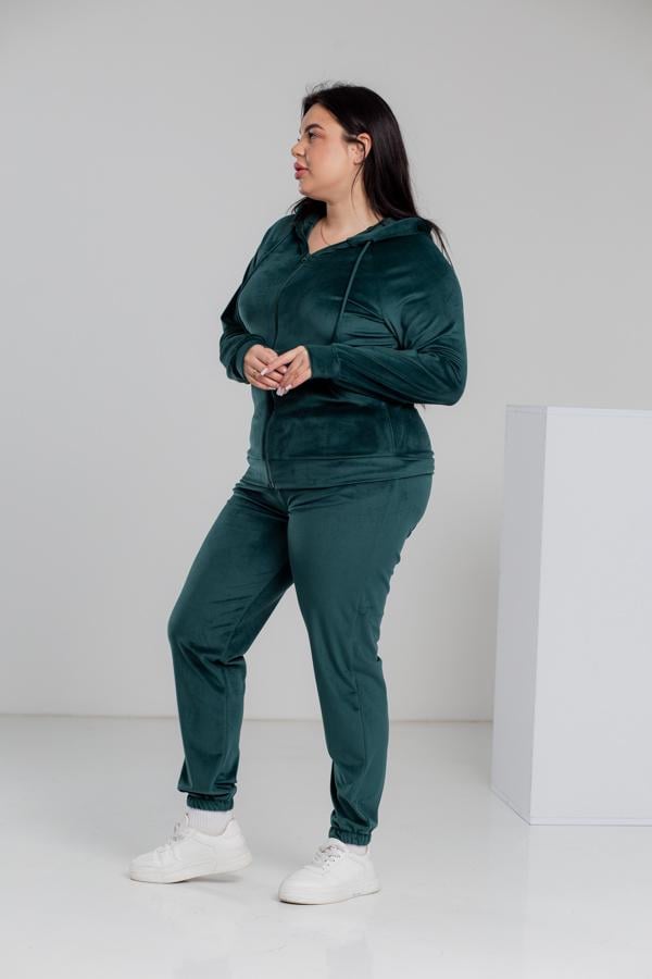 Спортивный костюм женский AKSAN двойка 2XL Темно-зеленый (23.1860_dark-green_50(2XL)) - фото 2 Спортивный костюм женский AKSAN двойка 2XL Темно-зеленый (23.1860_dark-green_50(2XL)) - фото 2