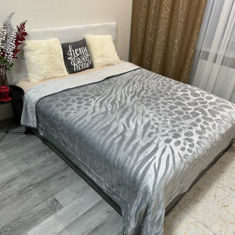 Покрывало на кровать акриловое 200x230 см Серый (28857543) - фото 1