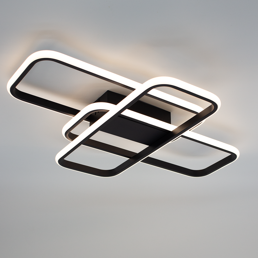 Люстра светодиодная смарт SVEN 3SQ 90 Вт 635x478x75 мм Черный