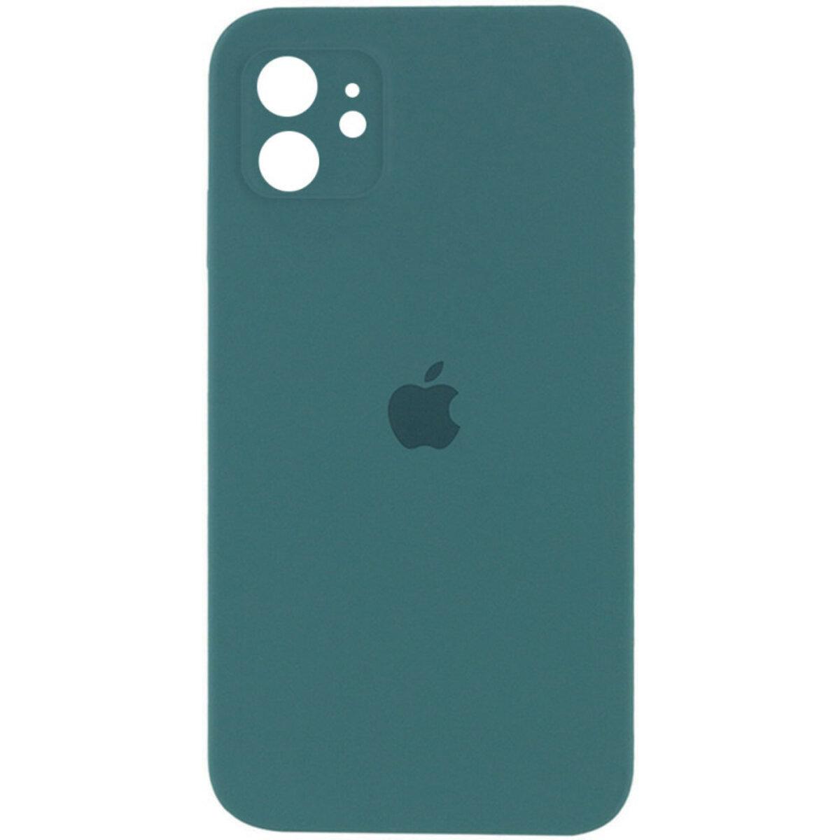Протиударний чохол для Apple iPhone 12 Silicone Full Case AA Camera Protect / Pine Green