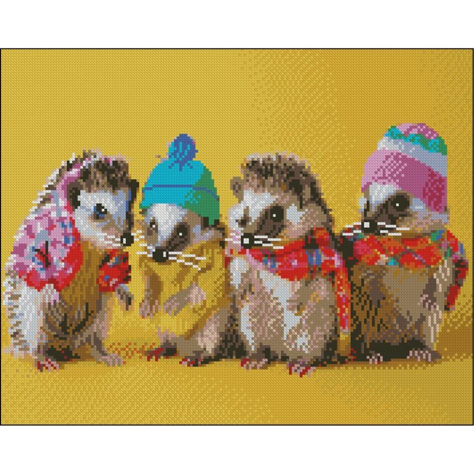 Алмазна мозаїка Strateg Їжачки 40х50 см Різнокольоровий (VM-127-A-433)