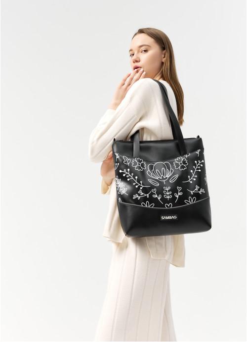 Жіноча сумка-шоппер Sambag Bloom Чорний (968034730) - фото 7