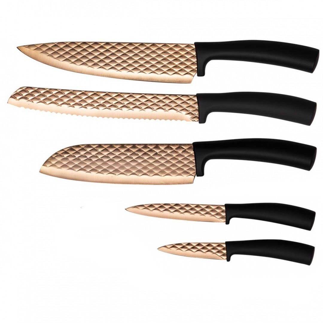 Набор ножей Berlinger Haus Metallic Line Rose Gold Edition поварской/сантоку/универсальный для хлеба/овощей 5 предметов (1832367487)