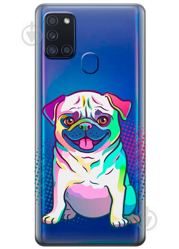 Силиконовый чехол iSwag для Samsung Galaxy A21s Мопс (KS2810)