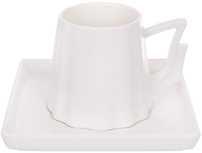 Набор фарфоровый чайный на 6 чашек и 6 блюдец 200 мл White