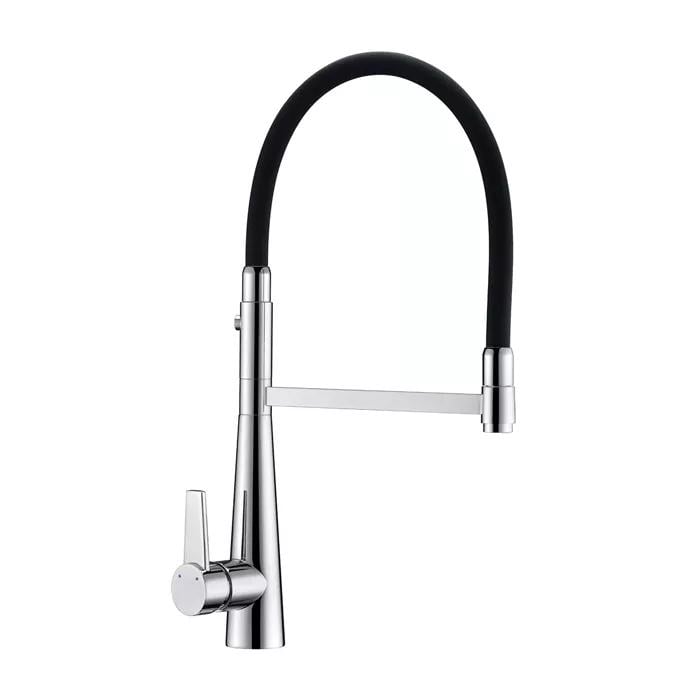 Смеситель для кухни Gappo G4398-15 с гибким изливом Черный/Хром (126035)