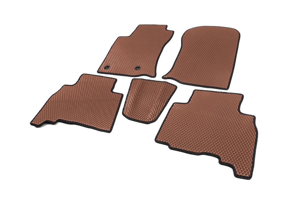 Коврики автомобильные Digital Designs 2013-2022 г для Toyota Land Cruiser Prado 150 7 местный EVA Кирпичный (86442)