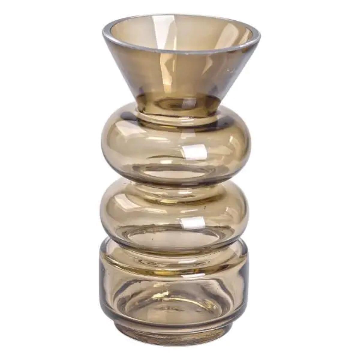 Ваза скляна для квітів Light House 18 см Коричневий (LG-20209)