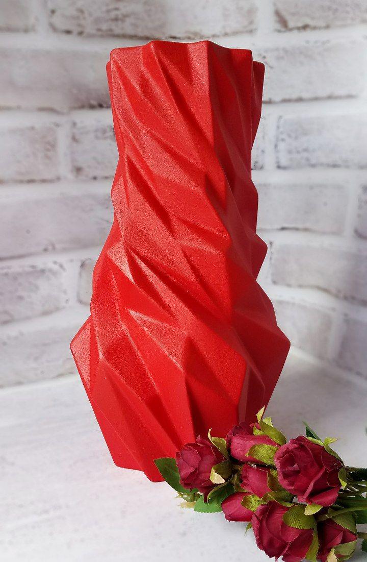 Ваза керамічна Скеля 37 см Червоний