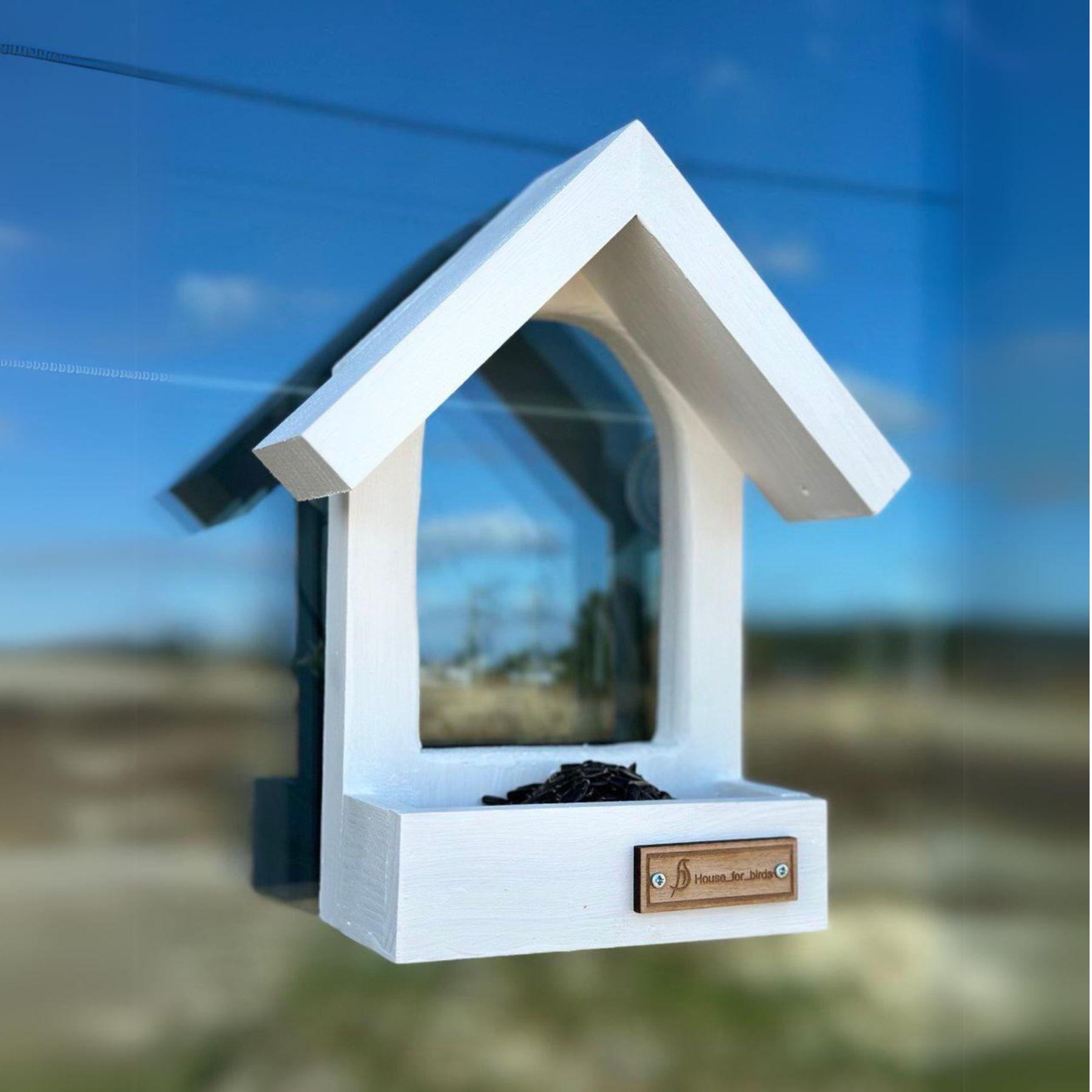 Годівниця для птахів на вікно House for birds Балкон Білий - фото 1