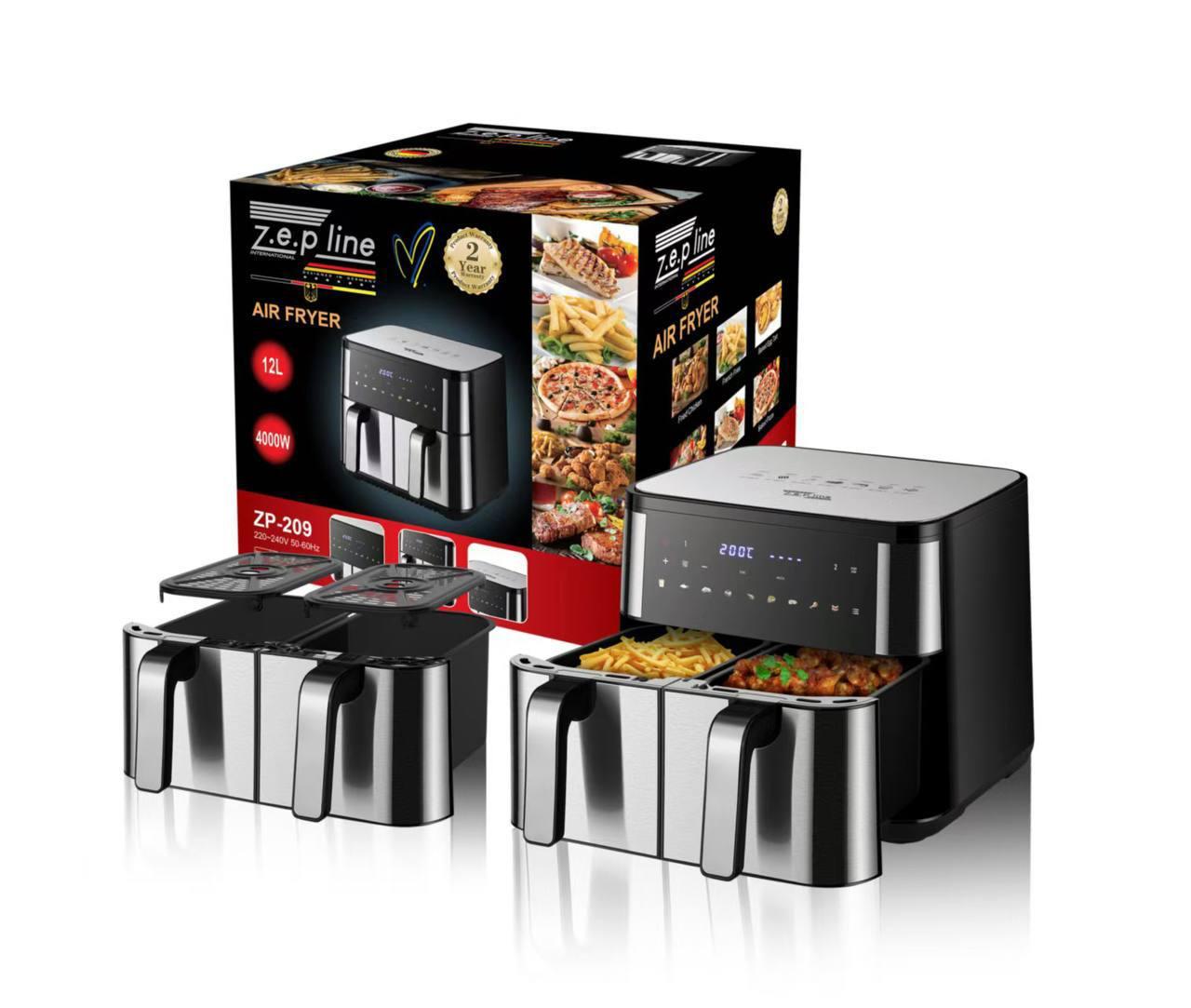 Аэрофритюрница ZepLine ZP-209 на 2 чаши 4000 Вт 12 л (30168403) Аэрофритюрница ZepLine ZP-209 на 2 чаши 4000 Вт 12 л (30168403)