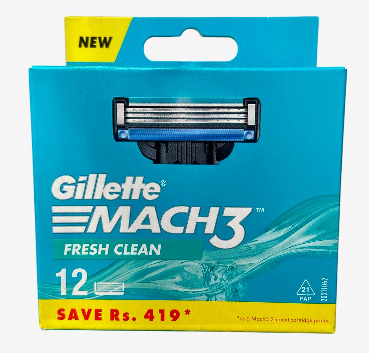 Картриджи для бритья сменные GILLETTE Mach 3 12 шт.