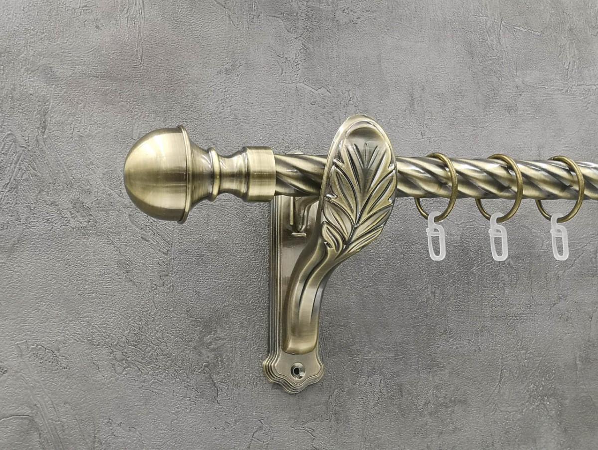 Карниз Quadrum Бостон кручена штанга одинарний ретро 25 мм 400 см Антик (262043321)