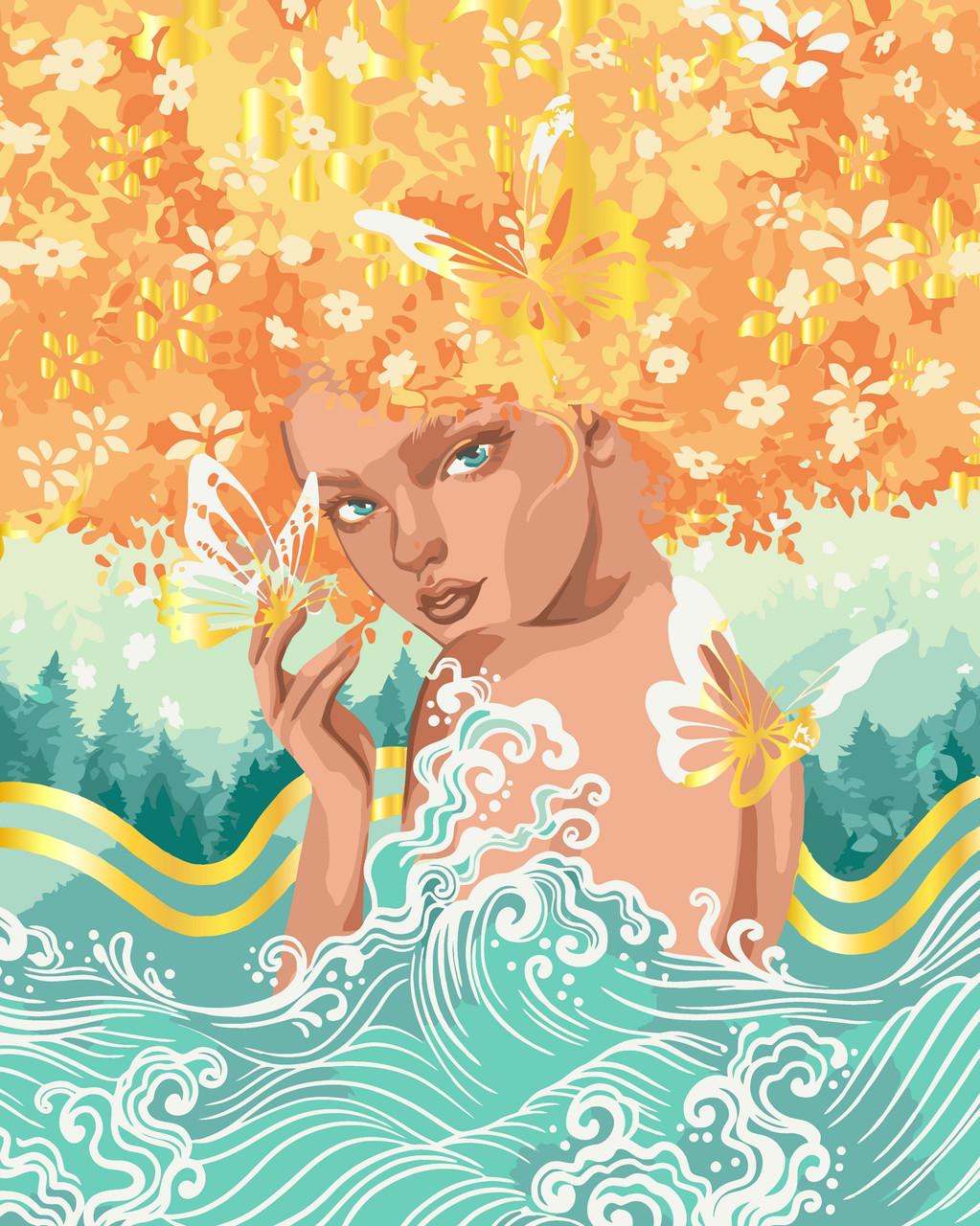 Картина по номерам ART CRAFT Яркая девушка с красками металлик 40х50 см