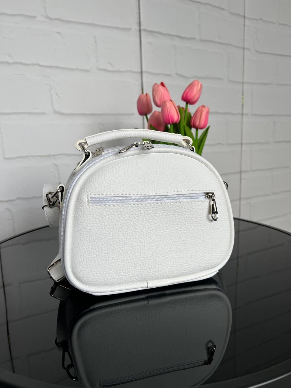 Сумка женская кросс-боди из экокожи 22х17х9 см Белый (2682007786) - фото 7 Сумка женская кросс-боди из экокожи 22х17х9 см Белый (2682007786) - фото 7