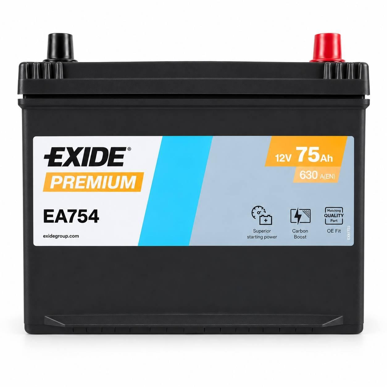Акумулятор автомобільний EXIDE Asia 75 Ah 630A R+ 12V (3204304116) Акумулятор автомобільний EXIDE Asia 75 Ah 630A R+ 12V (3204304116)