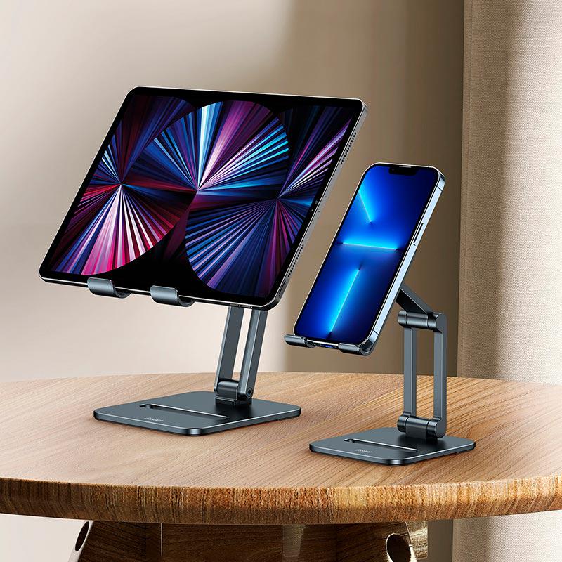 Держатель для телефона в авто BASEUS LUSZ000013 Desktop Biaxial Foldable Metal Stand (575675) - фото 8