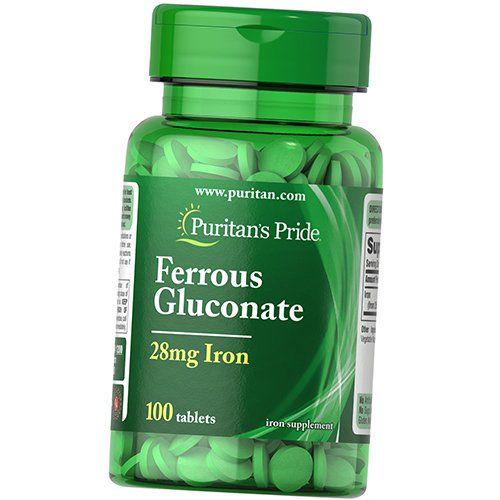 Железо глюконат Puritan's Pride Ferrous Gluconate 28 Iron 100 таблеток (36367206)