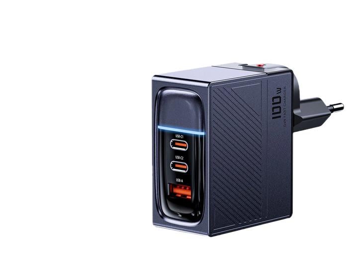 Зарядний пристрій Toocki GaN 100W PD 4.0 /2xType-C, QC/PD, 5A/кабель USB-C 100W