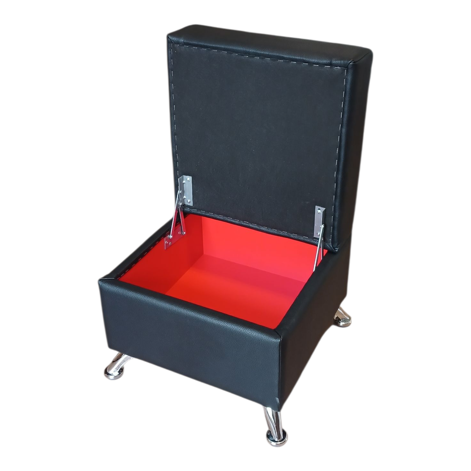 Пуф квадратний з нішею Павучок екошкіра Вестер 45х45 см висота 40 см Чорний - фото 2